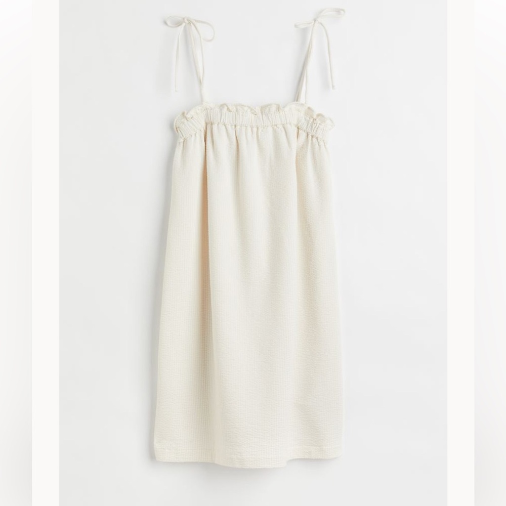 Waffled jersey dress H&M size small off white
